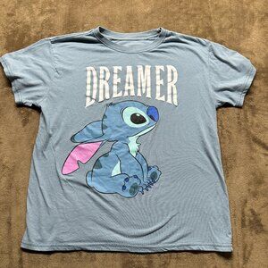 Disney Lilo & Stitch “Dreamer” Graphic Tee Blue XL 15–17 Women’s / Juniors
